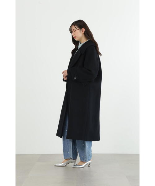 JILL STUART（ジルスチュアート）の「ダブルビーバーロングコート（ピーコート・レディース・ブラウン/ベージュ/ブラック・MEDIUM/SMALL）」の16枚目の写真