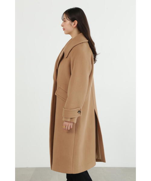 ルルウィルビー　ダブルビーバーステンカラーコート　白　サイズ１　ロング LOULOU WILLOUGHBY（ルルウィルビー）の「【LOULOU WILLOUGHBY