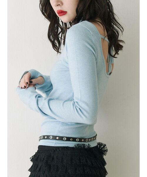 jouetie(ジュエティ)の「チョーカーネックニット(ニット/セーター・レディース・ブラック/ブルー/ピンク・MEDIUM)」の4枚目の写真