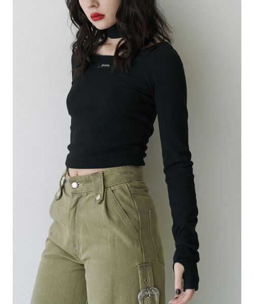 jouetie(ジュエティ)の「チョーカーネックニット(ニット/セーター・レディース・ブラック/ブルー/ピンク・MEDIUM)」の6枚目の写真