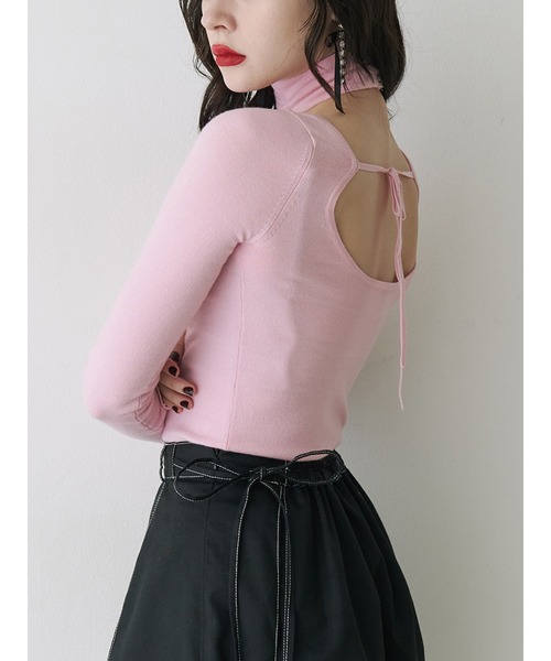 jouetie(ジュエティ)の「チョーカーネックニット(ニット/セーター・レディース・ブラック/ブルー/ピンク・MEDIUM)」の3枚目の写真