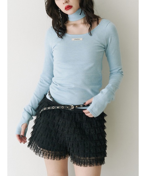 jouetie(ジュエティ)の「チョーカーネックニット(ニット/セーター・レディース・ブラック/ブルー/ピンク・MEDIUM)」の1枚目の写真