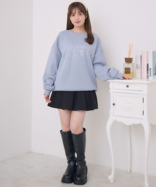 ems excite（エムズエキサイト）の「ビジューロゴBIGトレーナー（スウェット・レディース・ブルー/ナチュラル/チャコールグレー・FREE）」の22枚目の写真