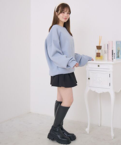 ems excite（エムズエキサイト）の「ビジューロゴBIGトレーナー（スウェット・レディース・ブルー/ナチュラル/チャコールグレー・FREE）」の21枚目の写真