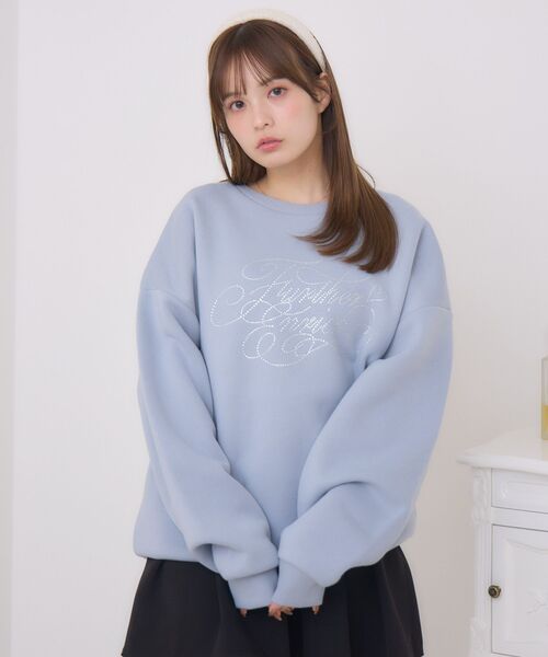 ems excite（エムズエキサイト）の「ビジューロゴBIGトレーナー（スウェット・レディース・ブルー/ナチュラル/チャコールグレー・FREE）」の18枚目の写真