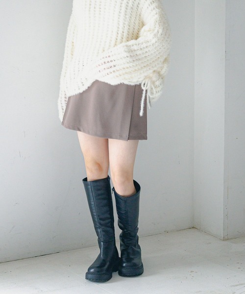 GLOBAL WORK（グローバルワーク）の「大人見えラップキュロット/AND YUA ANY/147484（スカート・キッズ・ベージュ/ブラック・SMALL/MEDIUM）」の6枚目の写真