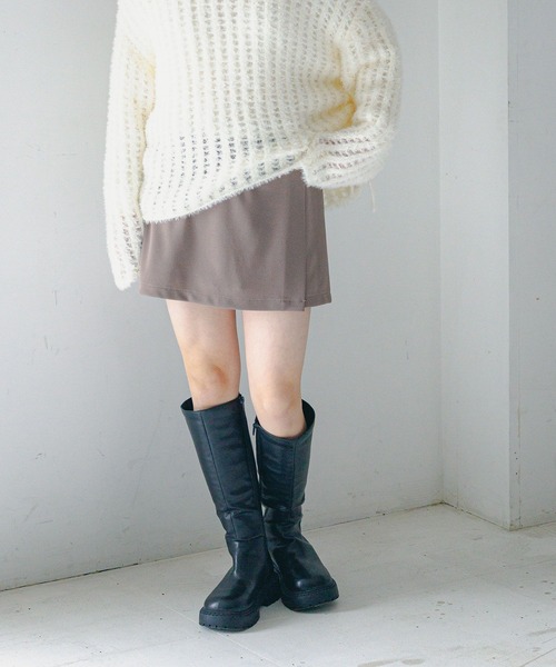 GLOBAL WORK（グローバルワーク）の「大人見えラップキュロット/AND YUA ANY/147484（スカート・キッズ・ベージュ/ブラック・SMALL/MEDIUM）」の7枚目の写真