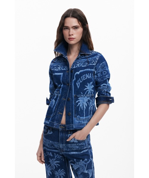 Desigual（デシグアル）の「POSTALS デニムジャケット（デニムジャケット・レディース・ブルー・S/M/L/XS/XL）」の4枚目の写真