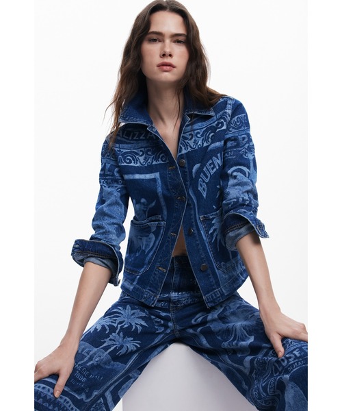 Desigual（デシグアル）の「POSTALS デニムジャケット（デニムジャケット・レディース・ブルー・S/M/L/XS/XL）」の10枚目の写真