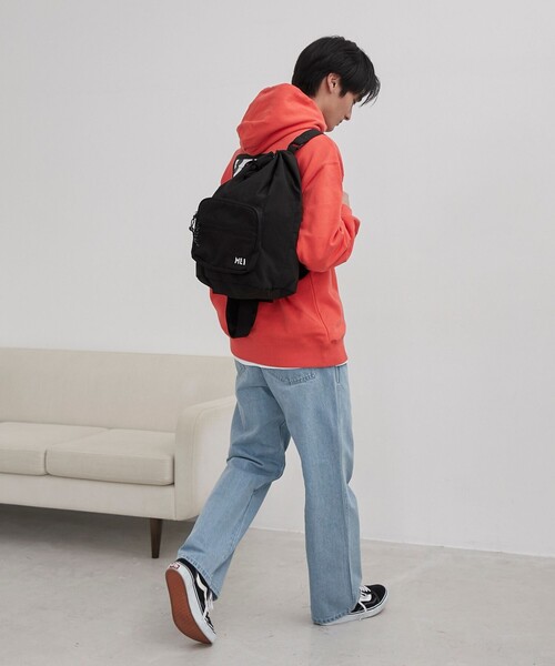 coen(コーエン)の「MEI(メイ)別注 ナイロンボンサック(バックパック/リュック・メンズ・ブラック/ベージュ・FREE)」の4枚目の写真