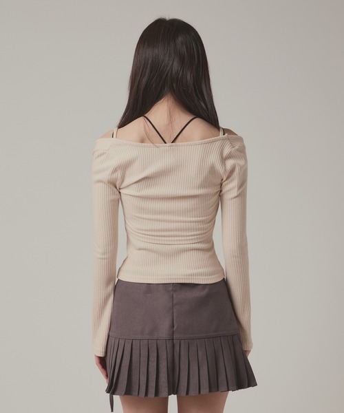 BLANK (ブランク)の「▲Front Ribbon layered Tops / フロントリボン重ね着トップス(Tシャツ/カットソー・レディース・ホワイト・FREE)」の18枚目の写真