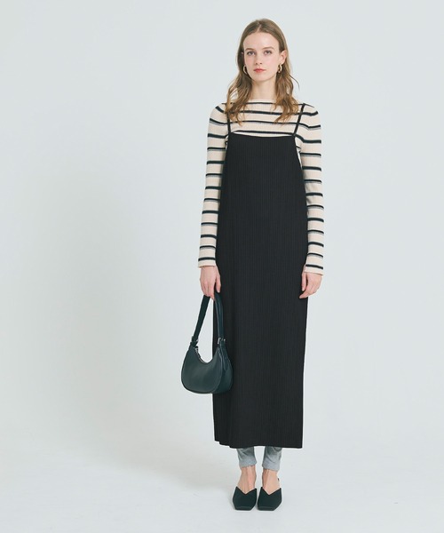 coca（coca）（コカ）の「ジョーゼットリブIラインワンピース（ワンピース・レディース・アイボリー/ブラック・L/M）」の20枚目の写真