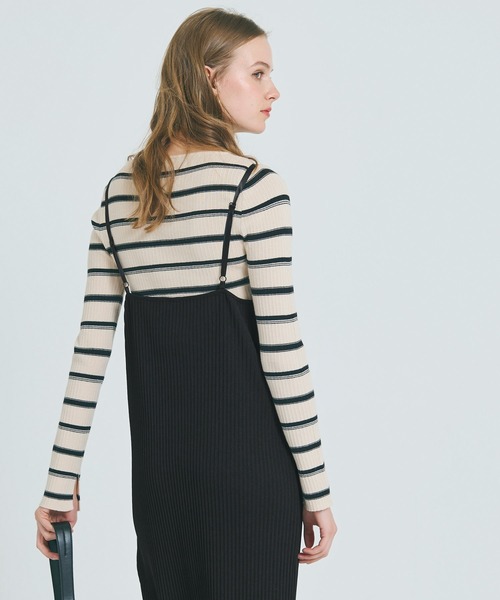 coca（coca）（コカ）の「ジョーゼットリブIラインワンピース（ワンピース・レディース・アイボリー/ブラック・L/M）」の9枚目の写真