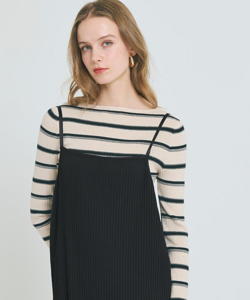 coca（coca）（コカ）の「ジョーゼットリブIラインワンピース（ワンピース・レディース・アイボリー/ブラック・L/M）」の11枚目の写真