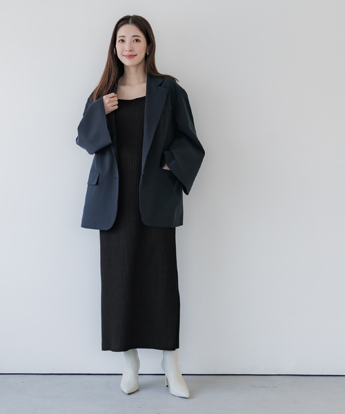 coca（coca）（コカ）の「ジョーゼットリブIラインワンピース（ワンピース・レディース・アイボリー/ブラック・L/M）」の13枚目の写真