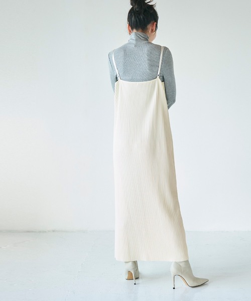 セール】ジョーゼットリブIラインワンピース（ワンピース）｜coca