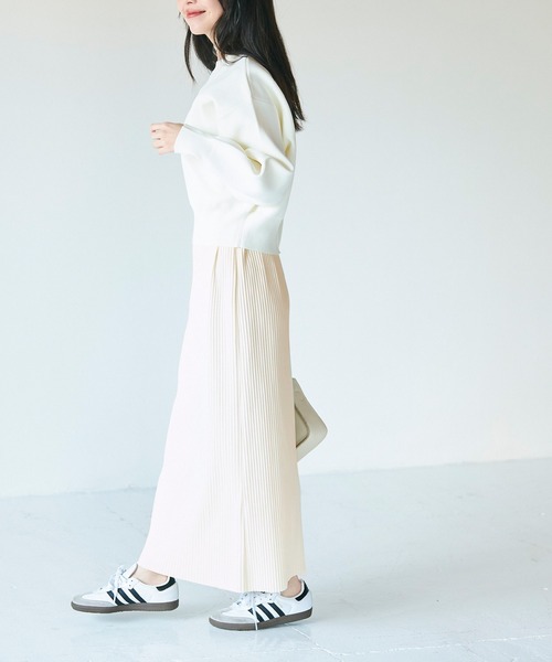 セール】ジョーゼットリブIラインワンピース（ワンピース）｜coca