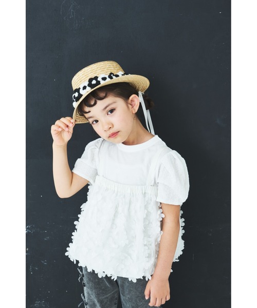 MR(まる)の「天然草木小花カンカン帽(ハット・キッズ・ベージュ・52cm)」の14枚目の写真