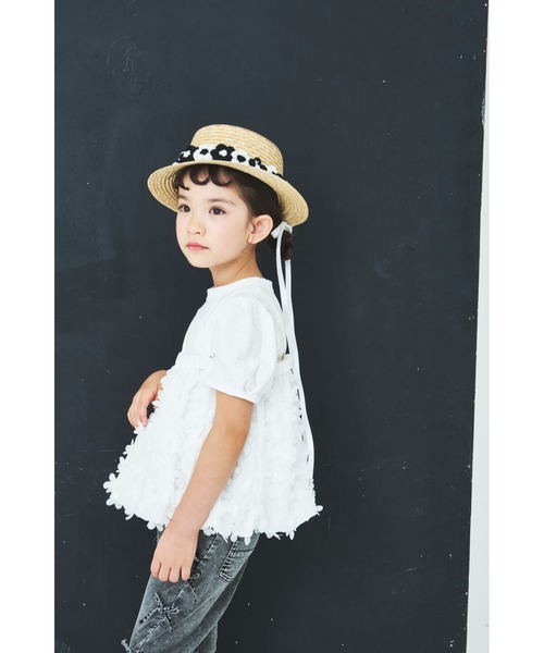 MR(まる)の「天然草木小花カンカン帽(ハット・キッズ・ベージュ・52cm)」の15枚目の写真