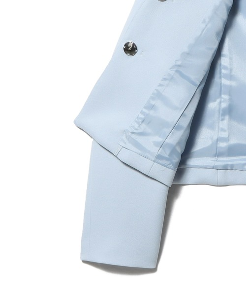 ESTNATION（エストネーション）の「ESTNATION / ビッグカラ－ コンパクト ジャケット（その他アウター・レディース・ライトブルー/オフホワイト・38/36）」の8枚目の写真