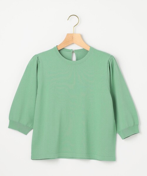 組曲 S(クミキョク チイサイサイズ)の「フラワーメタル ニットTシャツ(ニット/セーター・レディース・ライトグリーン系/ブラック系/ブルー系/アイボリー系/アイボリー系1/オールドローズ系・S2)」の16枚目の写真