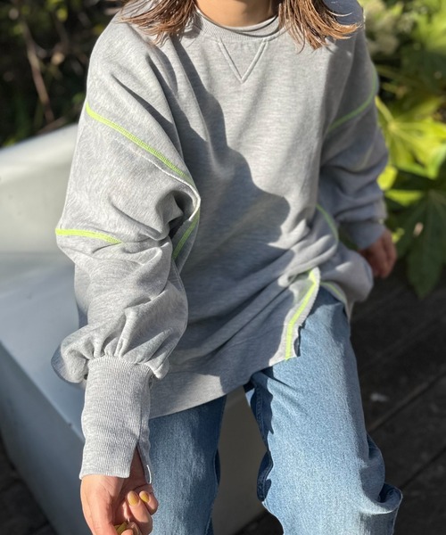 mi via loca(ミヴィアロカ)の「ウラケ リメイクデザイン ビッグシルエット スウェット(スウェット・レディース・ブラック/ピンク/アイボリー/トップグレー・FREE)」の16枚目の写真