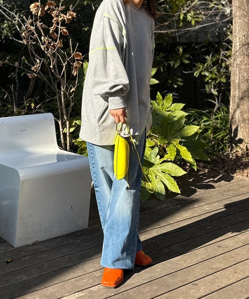 mi via loca(ミヴィアロカ)の「ウラケ リメイクデザイン ビッグシルエット スウェット(スウェット・レディース・ブラック/ピンク/アイボリー/トップグレー・FREE)」の20枚目の写真