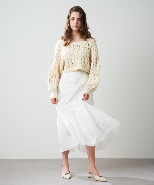 DEICY（デイシー）の「スパンコールケーブルリボンボレロ（カーディガン/ボレロ・レディース・ベビーピンク/アイボリー・FREE）」の17枚目の写真