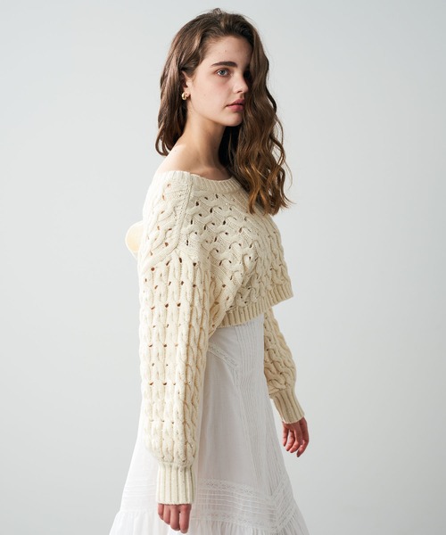 DEICY（デイシー）の「スパンコールケーブルリボンボレロ（カーディガン/ボレロ・レディース・ベビーピンク/アイボリー・FREE）」の21枚目の写真