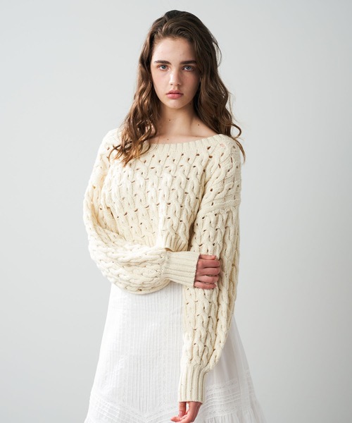 DEICY（デイシー）の「スパンコールケーブルリボンボレロ（カーディガン/ボレロ・レディース・ベビーピンク/アイボリー・FREE）」の20枚目の写真