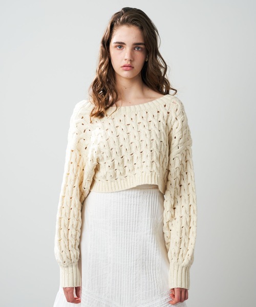 DEICY（デイシー）の「スパンコールケーブルリボンボレロ（カーディガン/ボレロ・レディース・ベビーピンク/アイボリー・FREE）」の19枚目の写真