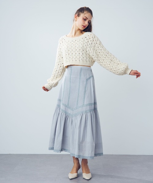 DEICY（デイシー）の「スパンコールケーブルリボンボレロ（カーディガン/ボレロ・レディース・ベビーピンク/アイボリー・FREE）」の12枚目の写真