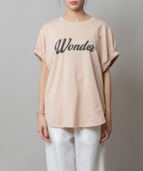 Munich（ミューニック）の「シャーリングロゴトップス（Tシャツ/カットソー・レディース・ブラック/ホワイト/ピンク/ベージュ・FREE）」の11枚目の写真