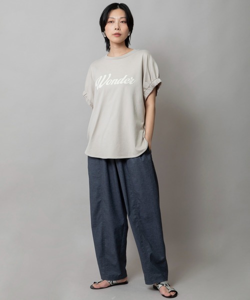 Munich（ミューニック）の「シャーリングロゴトップス（Tシャツ/カットソー・レディース・ブラック/ホワイト/ピンク/ベージュ・FREE）」の16枚目の写真