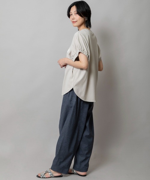 Munich（ミューニック）の「シャーリングロゴトップス（Tシャツ/カットソー・レディース・ブラック/ホワイト/ピンク/ベージュ・FREE）」の17枚目の写真