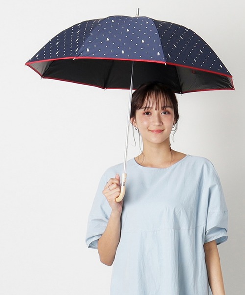 遮光100 晴雨兼用 日傘 軽量 'ドット POLO' ポロ（長傘）｜POLO