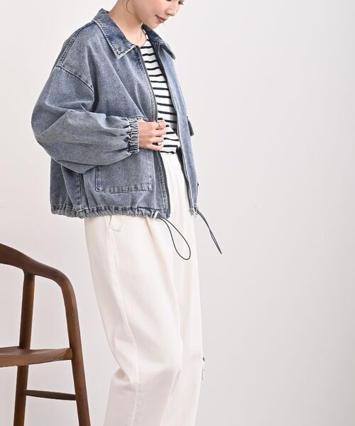 rps（アールピーエス）の「デニムステンカラーブルゾン（デニムジャケット・レディース・ブラック/ブルー・フリー）」の4枚目の写真