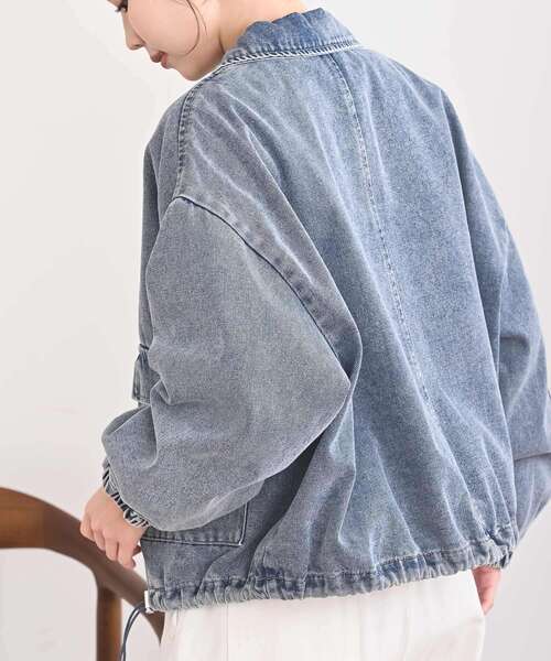 rps（アールピーエス）の「デニムステンカラーブルゾン（デニムジャケット・レディース・ブラック/ブルー・フリー）」の9枚目の写真