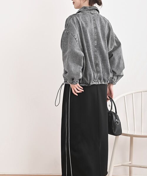 rps（アールピーエス）の「デニムステンカラーブルゾン（デニムジャケット・レディース・ブラック/ブルー・フリー）」の12枚目の写真