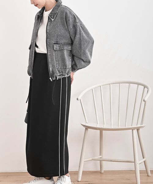 rps（アールピーエス）の「デニムステンカラーブルゾン（デニムジャケット・レディース・ブラック/ブルー・フリー）」の13枚目の写真