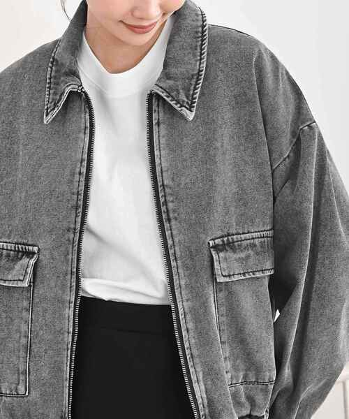 rps（アールピーエス）の「デニムステンカラーブルゾン（デニムジャケット・レディース・ブラック/ブルー・フリー）」の14枚目の写真