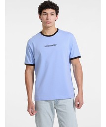 GUESS JEANS Ss Cn Reg Logo Embro Ringer 半袖Tシャツ