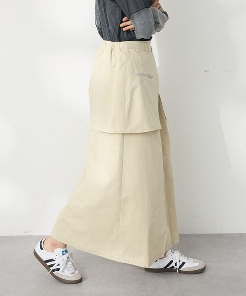 CRAFT STANDARD BOUTIQUE(クラフトスタンダードブティック)の「オーバーラップスカート(スカート・レディース・チャコールグレー/ベージュ・M/L)」の6枚目の写真