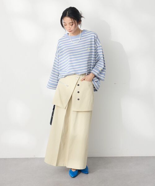 CRAFT STANDARD BOUTIQUE(クラフトスタンダードブティック)の「オーバーラップスカート(スカート・レディース・チャコールグレー/ベージュ・M/L)」の10枚目の写真
