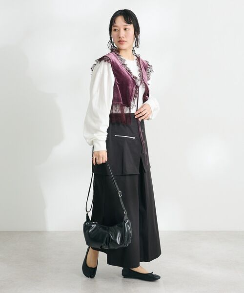 CRAFT STANDARD BOUTIQUE(クラフトスタンダードブティック)の「オーバーラップスカート(スカート・レディース・チャコールグレー/ベージュ・M/L)」の18枚目の写真