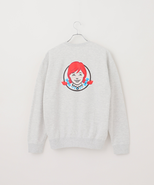 B.C STOCK(ベーセーストック)の「【Wendy's】別注 ウェンディーズ クルーネックスウェット(パーカー・メンズ・ライトグレー/レッド系その他/レッド/グレー系その他・LARGE/MEDIUM)」の2枚目の写真