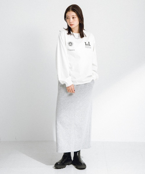 URBAN RESEARCH Sonny Label（アーバンリサーチサニーレーベル）の「カレッジロゴプリントロングTシャツ（Tシャツ/カットソー・レディース・オフホワイト/ピンク/スミクロ・FREE）」の5枚目の写真