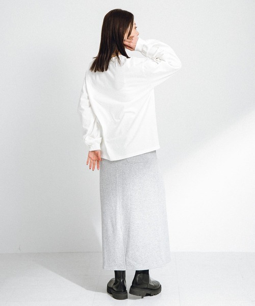 URBAN RESEARCH Sonny Label（アーバンリサーチサニーレーベル）の「カレッジロゴプリントロングTシャツ（Tシャツ/カットソー・レディース・オフホワイト/ピンク/スミクロ・FREE）」の7枚目の写真