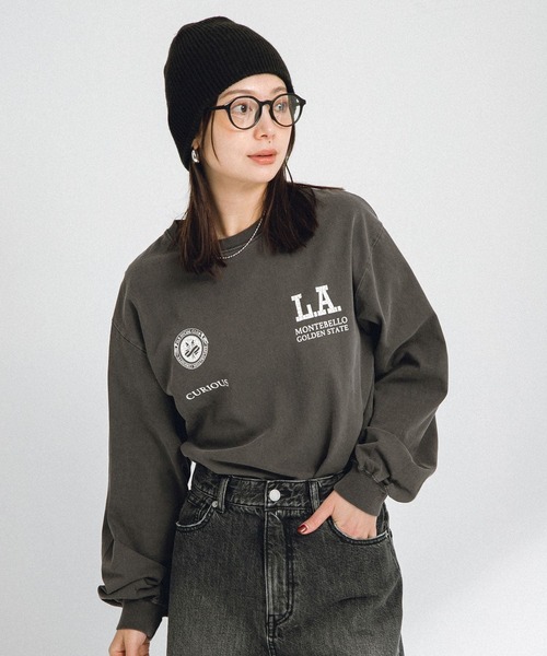 URBAN RESEARCH Sonny Label（アーバンリサーチサニーレーベル）の「カレッジロゴプリントロングTシャツ（Tシャツ/カットソー・レディース・オフホワイト/ピンク/スミクロ・FREE）」の9枚目の写真