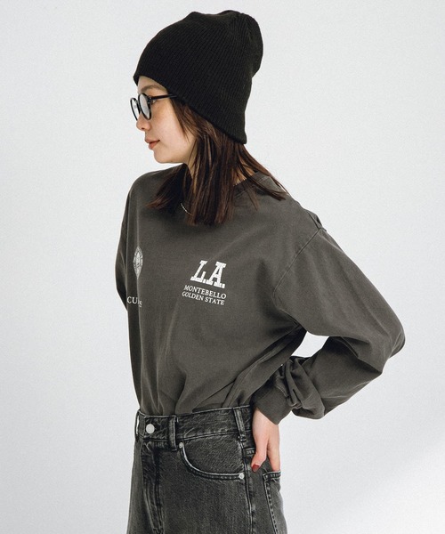 URBAN RESEARCH Sonny Label（アーバンリサーチサニーレーベル）の「カレッジロゴプリントロングTシャツ（Tシャツ/カットソー・レディース・オフホワイト/ピンク/スミクロ・FREE）」の10枚目の写真